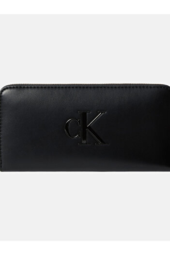 Calvin Klein Women Black Bold Long Zip Around Wallet