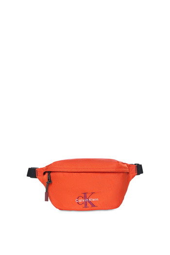 Calvin Klein Men Orange Nylon Monogram Logo Bold Waistbag