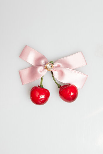 Fulla Moda Girl's Buckle with Bow and Cherry Figure
