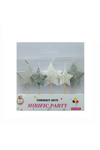 SDX Market Set of 5 birthday candles for star cake, 6 cm