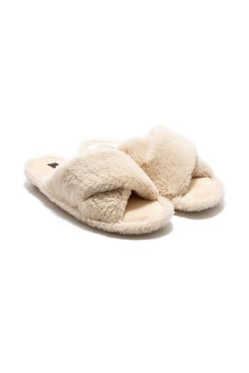 Twigy Tw Cross Plush Beige Women's Home Slippers 36/41