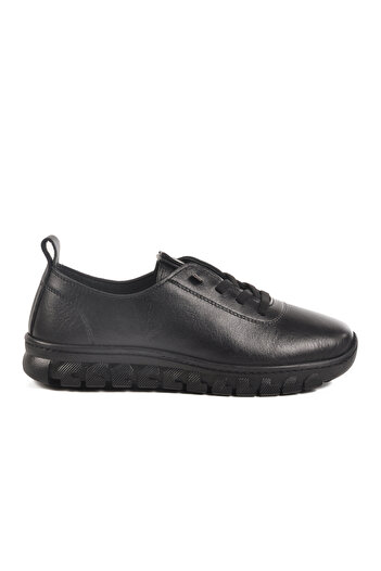 Voyager Black Genuine Leather Women's Casual Shoes