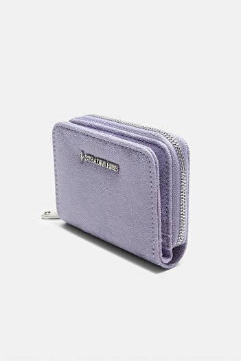 Stradivarius Zipped faux suede card holder purse