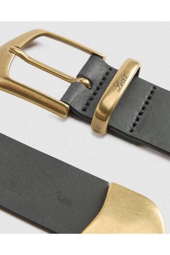 Levi's Women's Gold Detail Black Leather Belt 004Cl-0000