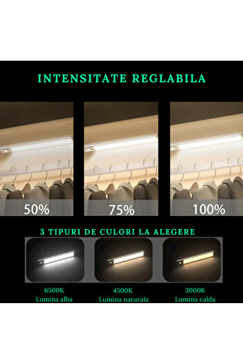 N2L Store Set of 2 N2L Store® ultraslim LED lamps, 30CM, with motion sensor and magnetic support