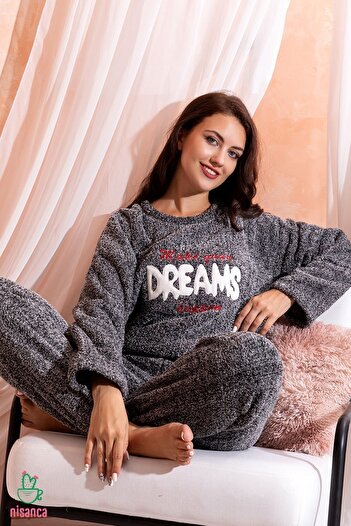 BRAXELL Nisanca Full Plush Winter Women's Pajamas Set- Fleece New Year's Pajamas