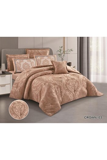 Brides Luxury double bedspread, 7-piece comforter set, size 240 x 260 cm / beige