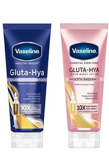 Vaseline Gluta Hya Serum Burst for Perfect Glow, 200ml + Gluta Hya Smooth Radiance, 200ml