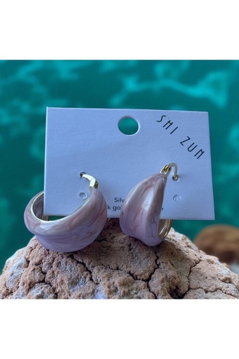 İNN JEWELLERY Steel Earrings Tarnish-Free Antiallergic Pink Color (2 Years Importer Guarantee)