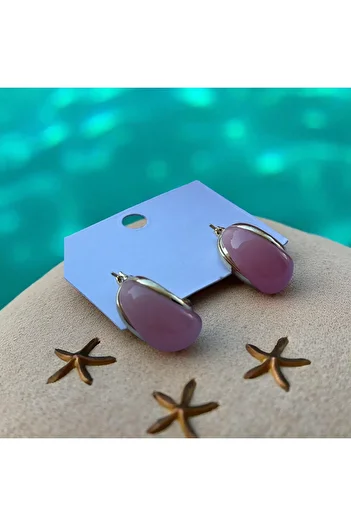 İNN JEWELLERY Steel Earrings Tarnish-Free Antiallergic Pink Color (2 Years Importer Guaranteed)