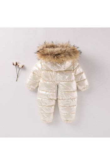 Superbaby White pearly jumpsuit made of flannel