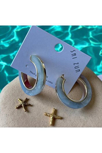 İNN JEWELLERY Steel Earrings Tarnish-Free Antiallergic Blue Color (2 Years Importer Guaranteed)