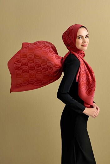 Imannoor Checkerboard Pattern Tile Naia Cotton Shawl 70X200
