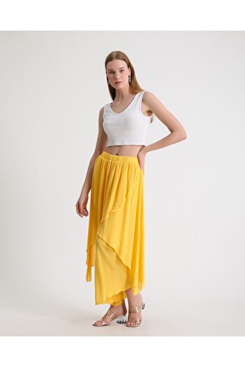 Hazinedan Women's Clamshell Women's Bohemian Shalwar Yellow Trousers