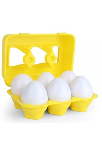 Mixbo Montessori Association Game, Geometric Shapes Egg Carton, Plastic, 6 Pieces, Multicolor