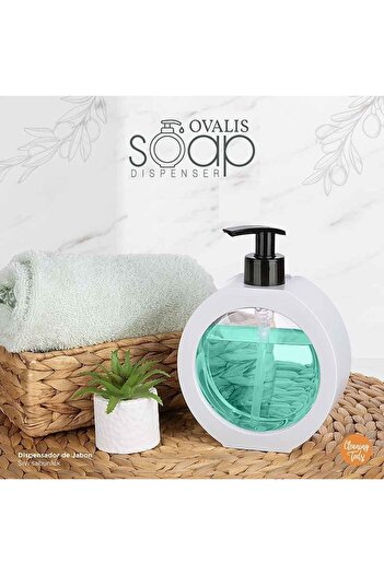 MAU CAT 350ml Countertop Oval Bathroom Kitchen Liquid Soap Dispenser Bathroom Kitchen Dish Sink Detergent Dispenser