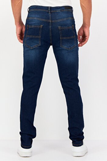 Kenneth Cole Men Slim Fit Solid Stretchable Jeans, Blue