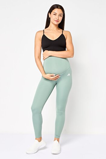 adidas Maternity Sportswear Fit Pull On Training Tights, Sage Green