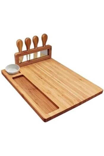 sharpdo Bamboo Cheese Cutting Board with Knives, 4 Pieces from