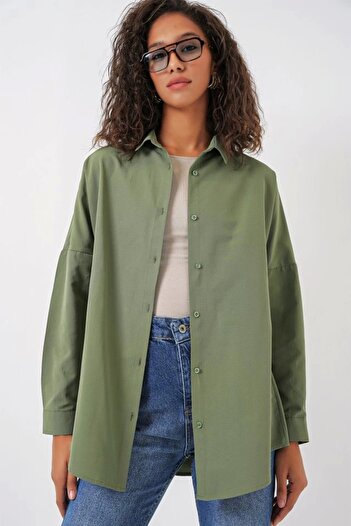 MetuCA 3900 Oversize Long Basic Shirt - A.Khaki