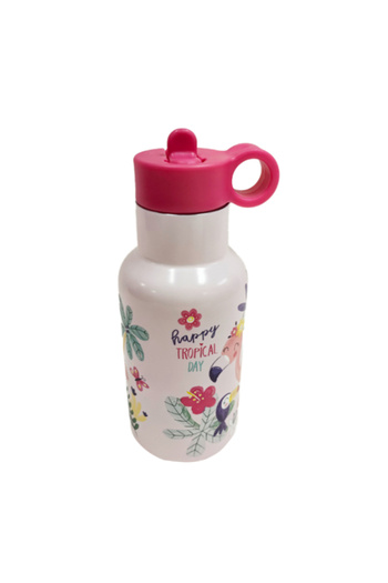 Parfait Happy Tropical Flamingo Printed Double Wall Water Bottle for Kids 350ml