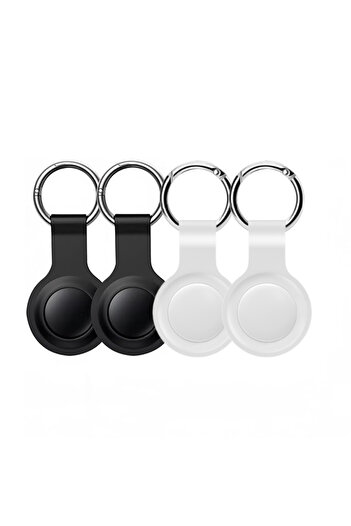 Choice أسود أبيض - عبوة من 4 قطع من علامات Air Tags - عبوة من 4 قطع من أجهزة تعقب Bluetooth تعمل مع تطبيق Find My APP من Apple لتحديد موقع الأمتعة