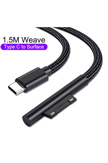 Choice 1.5M Weave PD 65W Fast Charging USB Type C Power Supply Cable for Microsoft Surface Pro 7 3 4 5 6 15