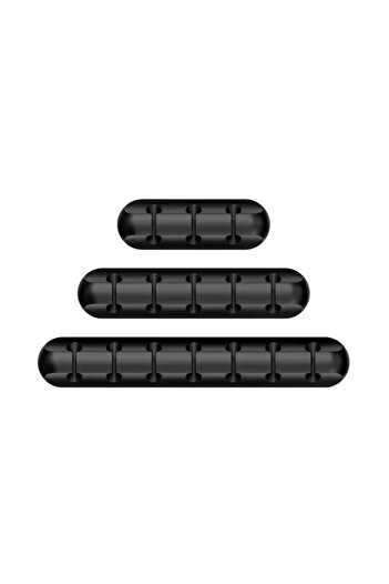 Choice 3Pcs suit Black Cable Cord Wire Organizer Silicone USB Cable Winder Management Clips Self Adhesive f