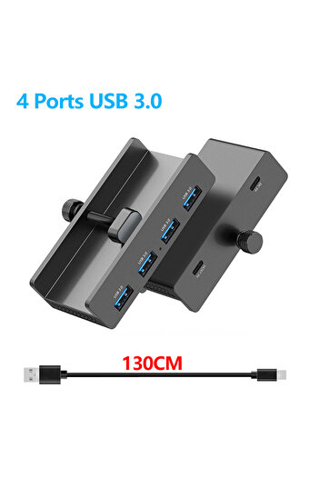Choice USB3.0-Black 10Gbps HUB USB3.2/3.0/2.0 Splitter Adapter Universal External Multi Clip Dock For iMac