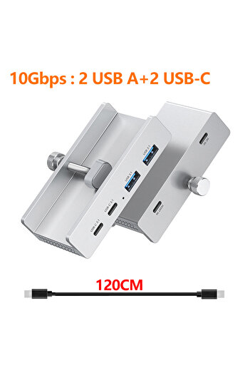Choice محول موزع USB 3.2/3.0/2.0 10Gbps فضي 10Gbps HUB عالمي خارجي متعدد المشابك لأجهزة iMac