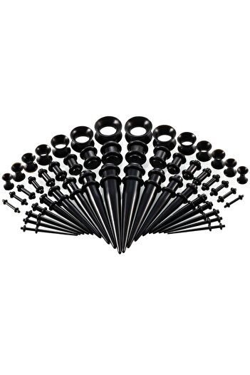 Choice Black 50pcs/Set Acrylic Ear Piercing Ear Stretching Kit Tip Tapered Ear Expanders Personality Dilati