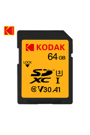 Kodak بطاقة SD عالية السرعة من الفئة 10 بسعة 64 جيجابايت و256 جيجابايت و128 جيجابايت و64 جيجابايت V30 وبطاقة ذاكرة SD كاملة الحجم