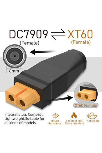 Choice XT60(F) TO DC(F) 2025 New High Compatibility XT60 to DC7909 Adapter Converter Head DC Male Female No