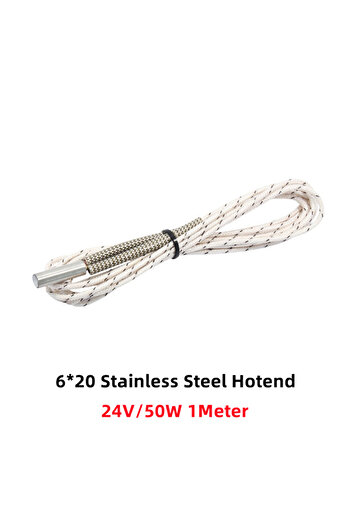 choice2 6x20 24v50w WT 1m 12V/24V 40W 50W 30W Ceramic Cartridge Heater 6*20mm 1M /2Meter Cable 3D Printer Pr