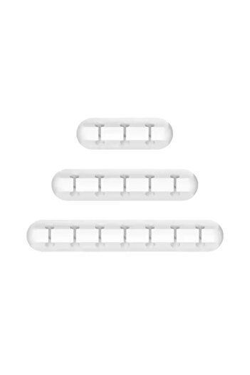 Choice 3Pcs suit White Cable Cord Wire Organizer Silicone USB Cable Winder Management Clips Self Adhesive f