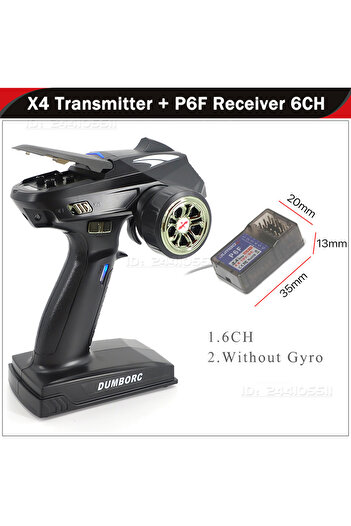Choice X4 with P6F DUMBORC X6 X4 2.4G 4CH 6CH Transmitter P6F P6FG P6DCG Gyro Receiver LED Light for 1/10 1