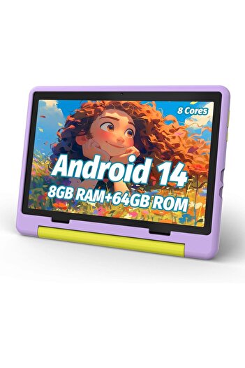 Choice EU Pink URAO KT1016 Kid Tablet 10.1 inch Android 14 Octa Core 8GB RAM 64GB ROM 1TB Expand WiFi Bluet