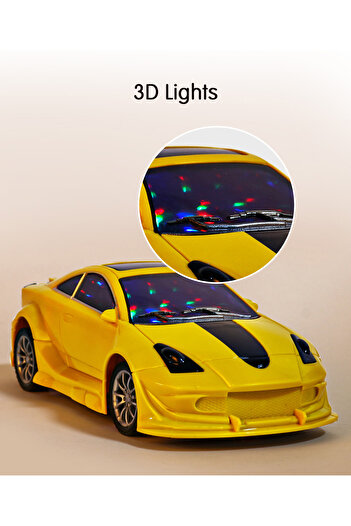 Fab N Funky Racing Car with Remote Control, USB-Cable Rechargeable, 4 Years+, L 19 x B 8.5 x H 6 cm - Yellow