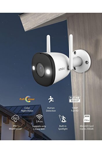 Imou IP 67 Outdoor Security Bullet CCTV Camera, Color Night Vision, 1080P Full HD