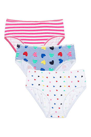 Minoti - Girls Aop Hearts 3Pk Knickers - Multicolor