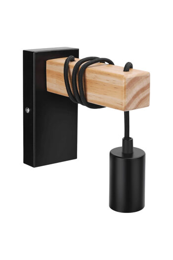 Sofia Concept Lampa de Perete Sena, 60W, Design Vintage Retro, Interior, Lemn/Metal, Black Titanium