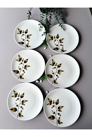 Yiğit Seramik Züccaciye Acacia 6 Pieces 25 cm Serving & Presentation Plate