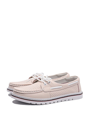 gallop Women's loafers Gallop, light pink leather with perforations