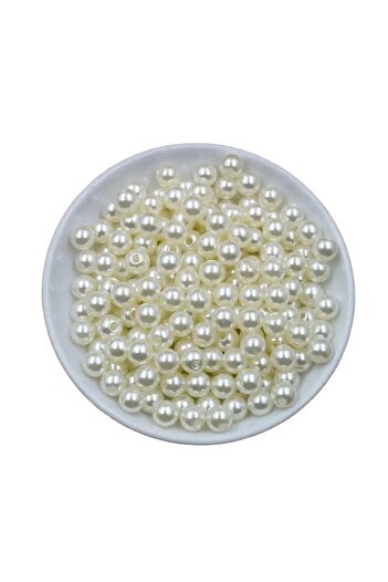 Generic 250 Gram Round Plastic Pearl Beads With Hole DIY Craft Necklace Jewelry 8 mm