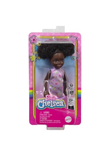 mattel Papusa Chelsea, Mattel, 15cm, rochie mov cu flori, par cret