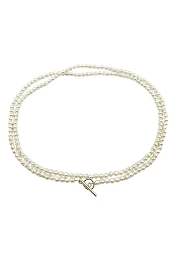 Abundo "Infinity" necklace made of shell pearls and 925 silver, 83 cm