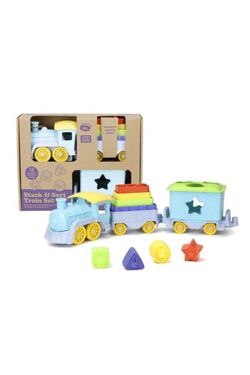 OEM Set trenulet cu blocuri de sortat, Plastic, 12 piese, Multicolor