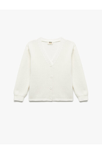 Koton V-Neck Long Sleeve Basic Knitwear Cardigan