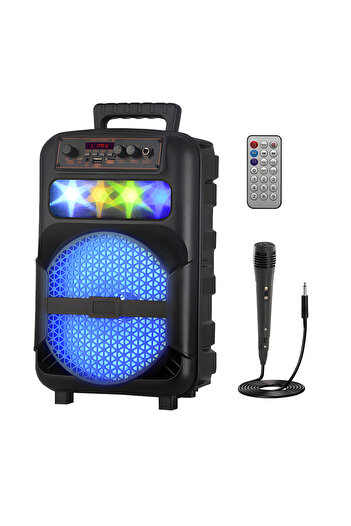 Teno Portable Speaker JBR007 Teno®, microphone included, remote control, LED lights, 1200W, black