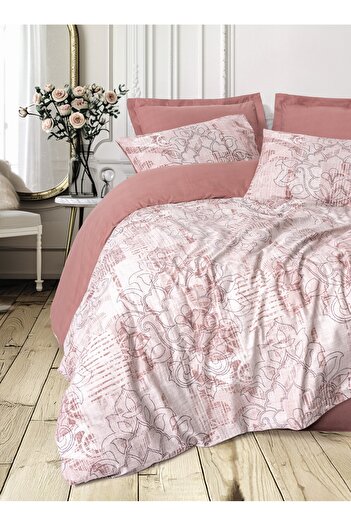 Cotton Box Dual Double Duvet Cover Set Livara Dusty Rose